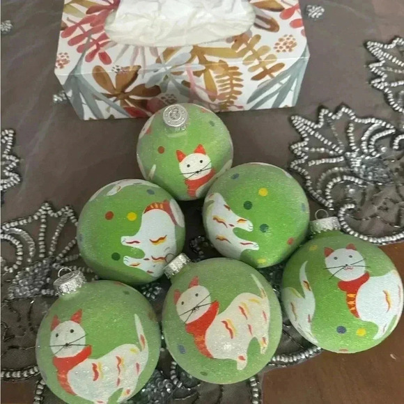 6  beautiful vintage rare Christmas cat ornaments - Picture 3 of 5